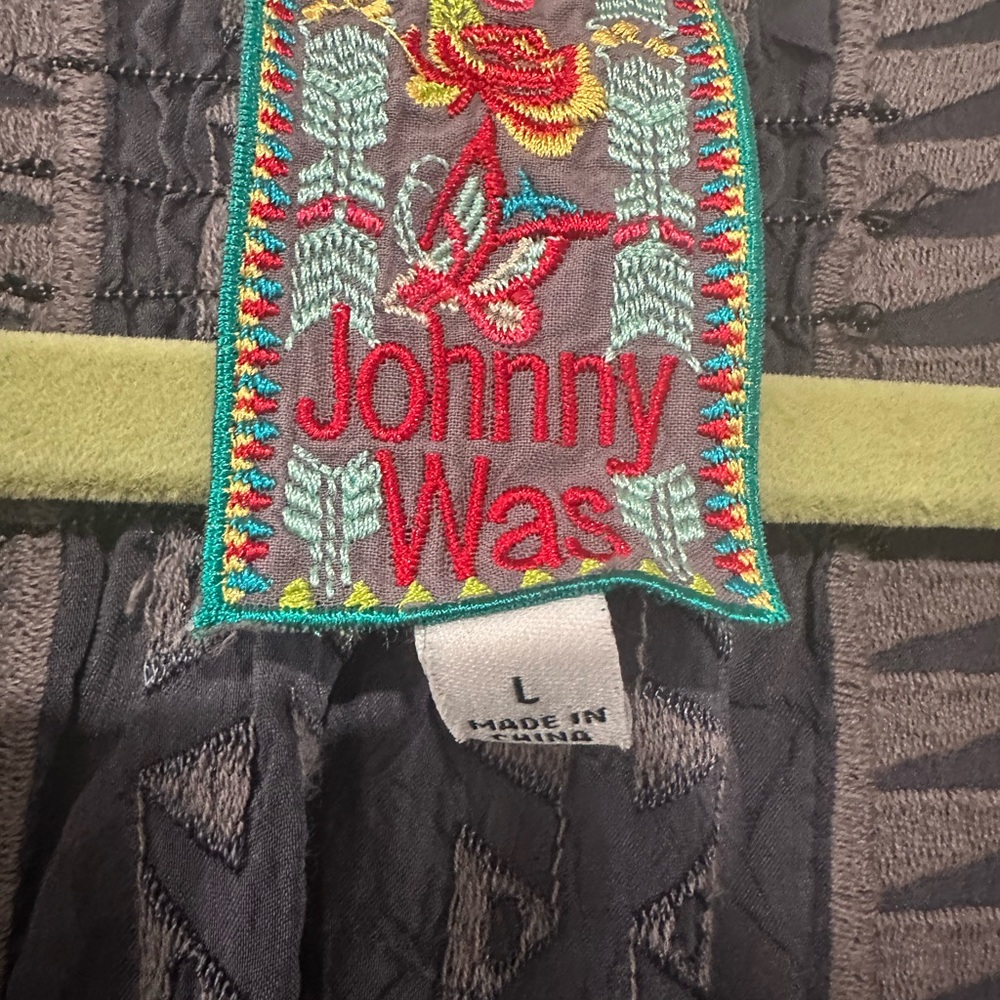 Johnny Was Purple/Gray Geometric Button Down Shirt - Picture 3 of 5